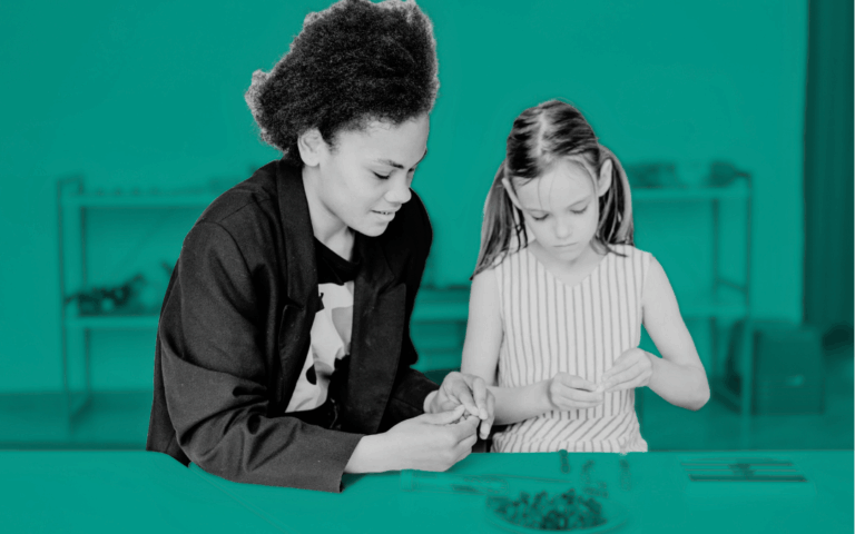 Woman applying safeguarding and wellbeing training while working with children and young people